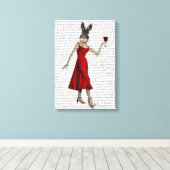 Toile Lapin en robe rouge (Insitu (Plancher de Bois))