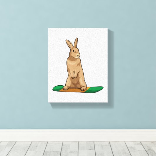 Toile Lapin en Snowboard avec Snowboard (Insitu (Plancher de Bois))