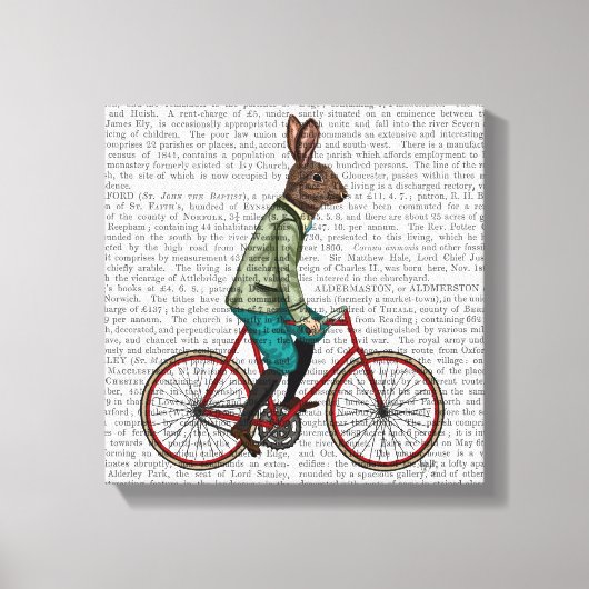 Toile Lapin En Vélo (Recto)
