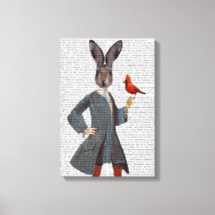 Toile Lapin et oiseau