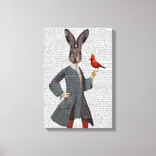 Toile Lapin Et Oiseau (Recto)