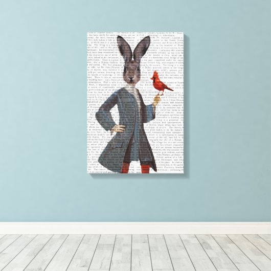 Toile Lapin et oiseau (Insitu (Plancher de Bois))