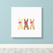 Toile Lapin léopard de Pâques coquette bow fille femmes (Insitu (Plancher de Bois))