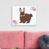 Toile Lapin mignon avec des fleurs (Insitu(Salon))