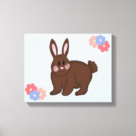 Toile Lapin mignon avec des fleurs (Recto)