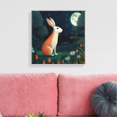Toile Lapin orange et blanc au clair de lune (Insitu(Salon))