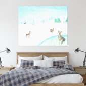 Toile Lapins Assis Et Saut Sur Neige (Insitu(Chambre))