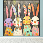 Toile Lapins de Pâques fantaisistes en patchwork (Insitu (Plancher de Bois))