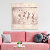 Toile Lapins vintages Bunny Art & Floral Script (Insitu(Salon))