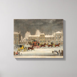 Toile L'approche à Noël, gravé par chasse à George