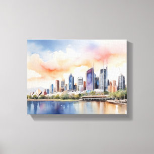 Toile L'aquarelle de Brisbane