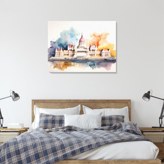 Toile L'aquarelle de Budapest (Insitu(Chambre))