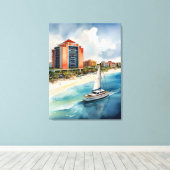 Toile L'aquarelle de Cancun (Insitu (Plancher de Bois))
