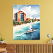 Toile L'aquarelle de Cancun (Insitu(Salon))