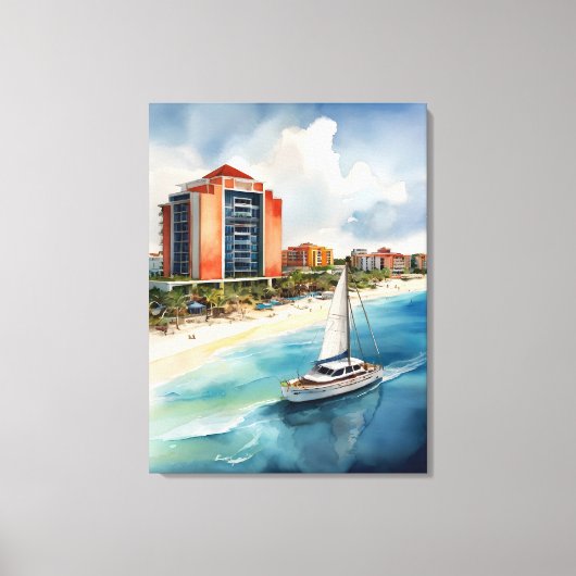 Toile L'aquarelle de Cancun (Recto)