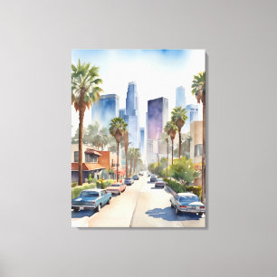 Toile L'aquarelle de Los Angeles