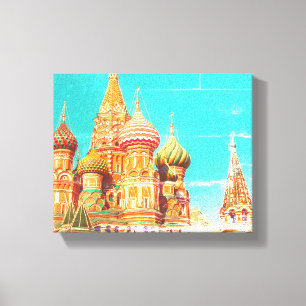 Toile L'architecture russe du Carré rouge de Moscou Basi