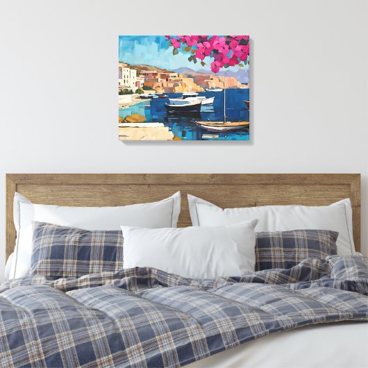 Toile Large mer Méditerranée Tranquil Harbour (Insitu(Chambre))