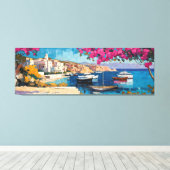 Toile Large mer Méditerranée Tranquil Harbour (Insitu (Plancher de Bois))