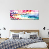 Toile Large Mer Méditerranée violet Serenity (Insitu(Chambre))