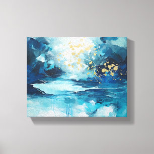 Toile Larmes de bleu azur abstrait