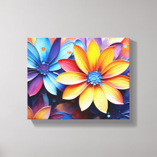 Toile L'art Abstrait floral de grande taille