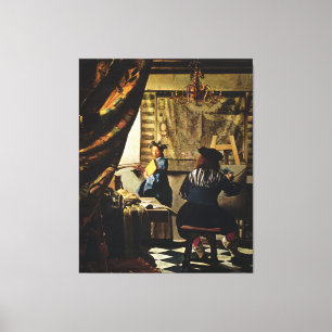 Toile L'art de la peinture de Johannes Vermeer vers 1668