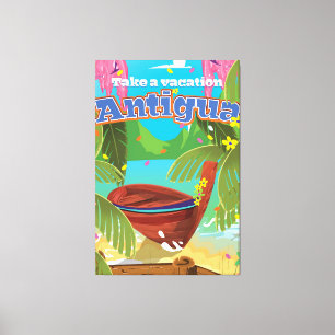 Toile L'art de l'affiche de voyage d'Antigua Island.