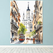 Toile L'art de l'aquarelle à Madrid (Insitu (Plancher de Bois))