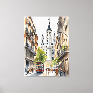 Toile L'art de l'aquarelle à Madrid