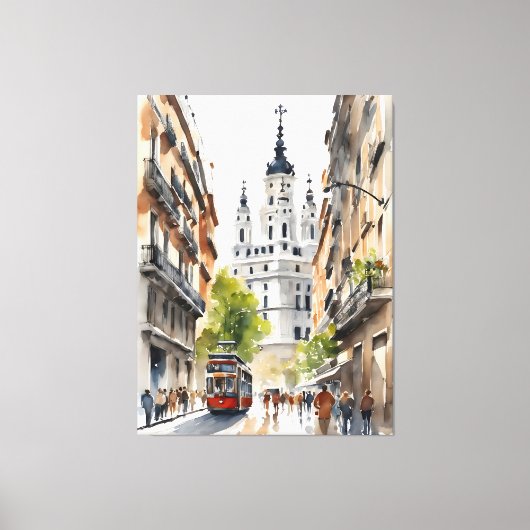 Toile L'art de l'aquarelle à Madrid (Recto)