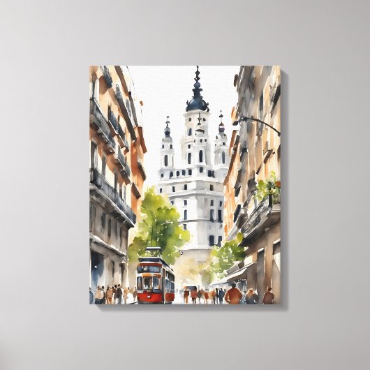 Toile L'art de l'aquarelle à Madrid (Recto)