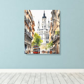 Toile L'art de l'aquarelle à Madrid (Insitu (Plancher de Bois))