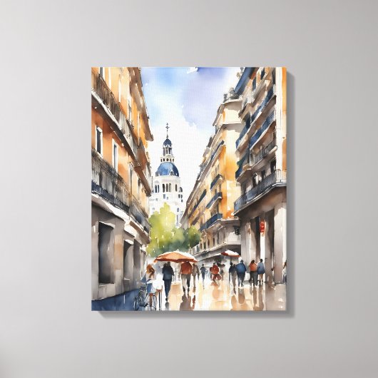 Toile L'art de l'aquarelle à Madrid (Recto)