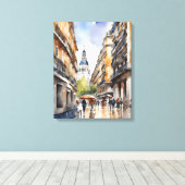 Toile L'art de l'aquarelle à Madrid (Insitu (Plancher de Bois))