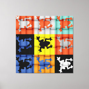 Toile L'art des grenouilles