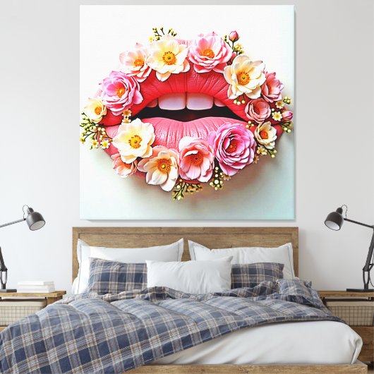 Toile L'art des lèvres florales (Insitu(Chambre))