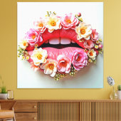 Toile L'art des lèvres florales (Insitu(Salon))