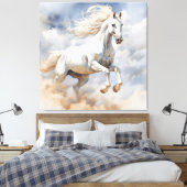 Toile L'art du cheval rustique : un champ de joie aquare (Insitu(Chambre))