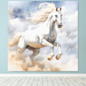 Toile L'art du cheval rustique : un champ de joie aquare (Insitu (Plancher de Bois))