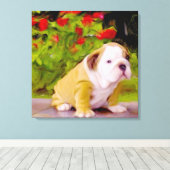 Toile L'art du chiot de Bulldog (Insitu (Plancher de Bois))