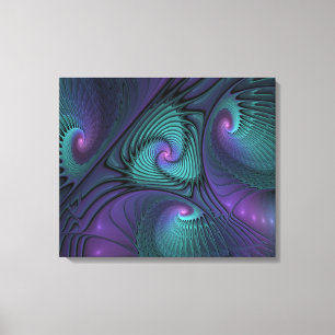 Toile L'art fractal abstrait moderne violet rencontre tu