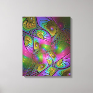 Toile L'art fractal abstrait trippy lumineux coloré