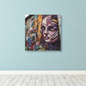 Toile L'art urbain sur l'abandon du bâtiment (Insitu (Plancher de Bois))