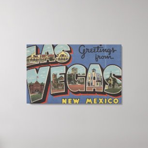 Toile Las Vegas, Nouveau-Mexique - Grandes Lettres Scène
