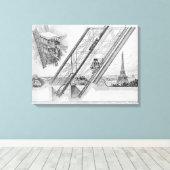Toile L'ascenseur Otis dans la Tour Eiffel (Insitu (Plancher de Bois))