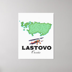 Toile Lastovo Croatia carte carte poster de voyage.