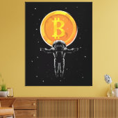 Toile L'astronaute Bitcoin à la lune - Crypto Bitcoin (Insitu(Salon))