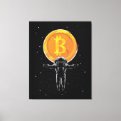 Toile L'astronaute Bitcoin à la lune - Crypto Bitcoin (Recto)