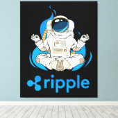 Toile L'astronaute de chiffrement XRP à chiffrement de c (Insitu (Plancher de Bois))